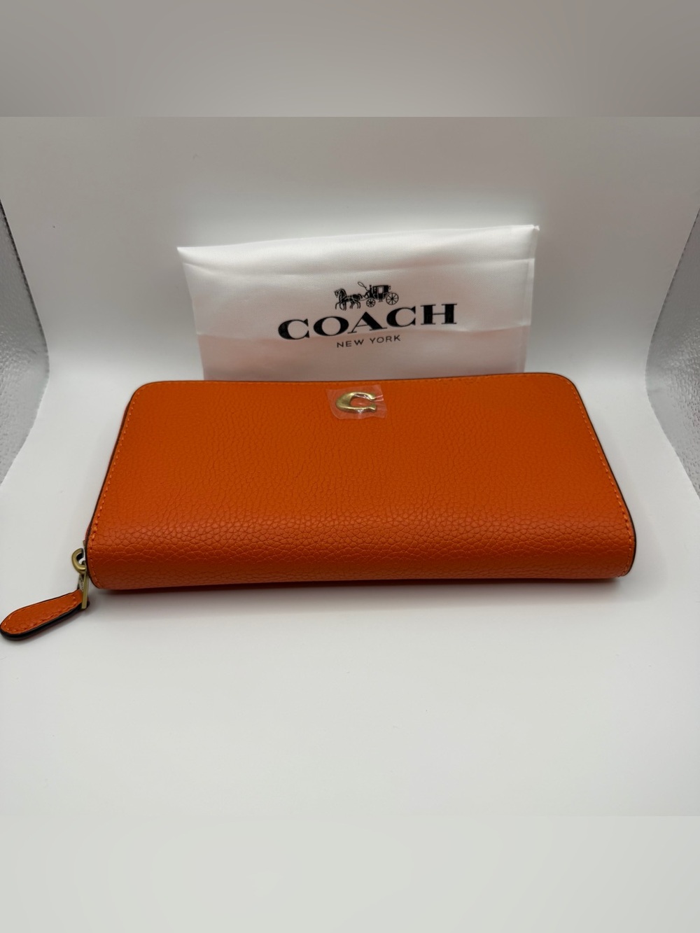 Coach Orange Continental Zip Wallet